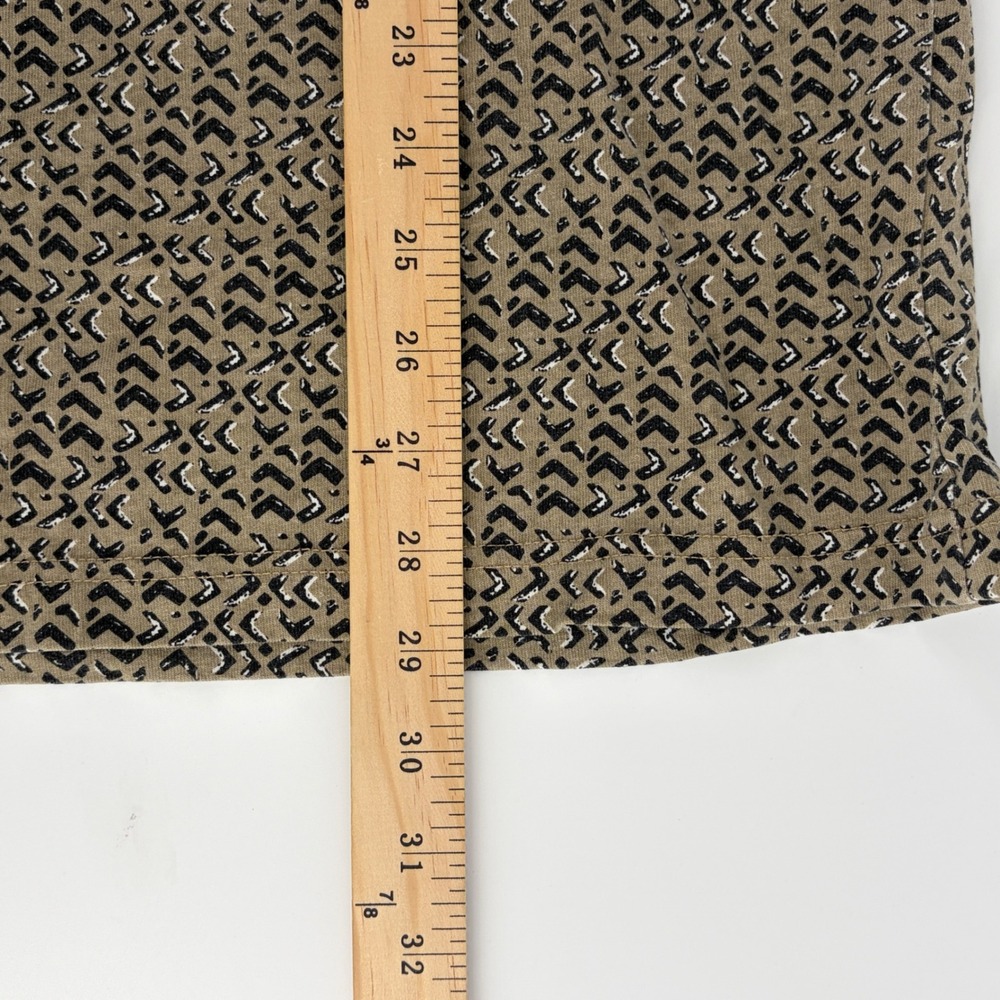 St Johns Bay Shirt Mens Large Vintage 90s Geometric Polo Brown Tan Short Sleeve - Picture 6 of 6